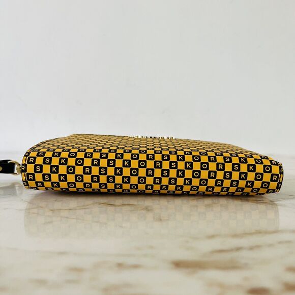 MICHAEL KORS New York City Taxi Yellow Multi Leather Double Zip Wallet Wristlet - Picture 3 of 7